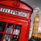 Preview: Englische rote Telefonzelle und Big Ben im Hintergrund
